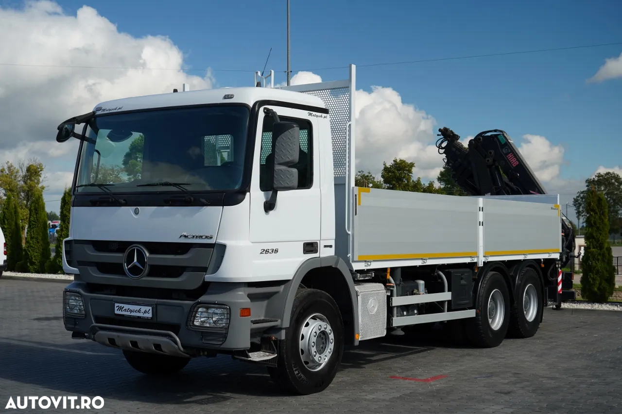 Mercedes-Benz ACTROS 2636 / 6x4 / CAROSERIE DE LIVRARE 6.5 M + HIAB HDS / PODEA REZISTENTĂ / RADIOCOMANDĂ / ROTATOARE / IMPORTAT - 7