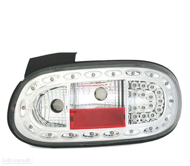FAROLINS TRASEIROS MAZDA MX 5 98-05 LED FUNDO CROMADOS - 3