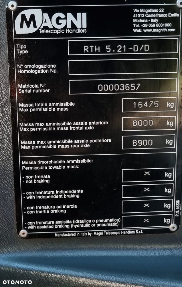 Magni RTH 5.21 Ładowarka teleskopowa 21 metrów 1361mtg Kosz (Pilot 2 funkcje) Wciągarka Bocian Łyżka Widły Jak Nowa z Salonu 2021r DEUTZ silnik z Norwegii KLIMA - 14