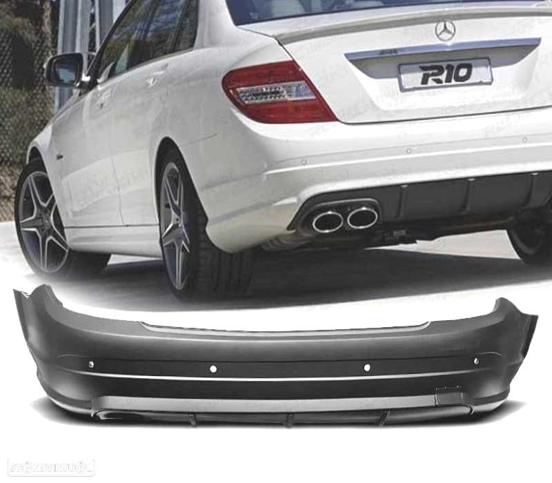 PÁRA-CHOQUES TRASEIRO MERCEDES W204 07-11 LOOK AMG PDC - 1