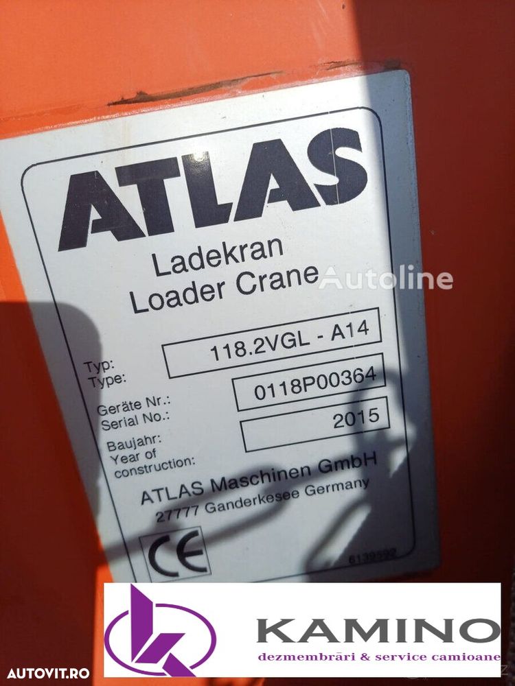 Braț macara ATLAS 118.2 VGL + cupa , complet hidraulic - 11