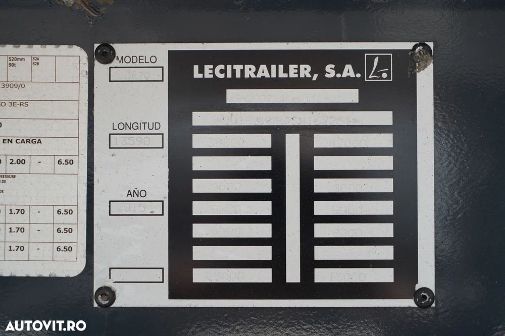 LeciTrailer CAMION FRIGORIFER / TRANSPORT VECTOR 1350 / AXĂ RIDICATĂ / AXE SAF - 30