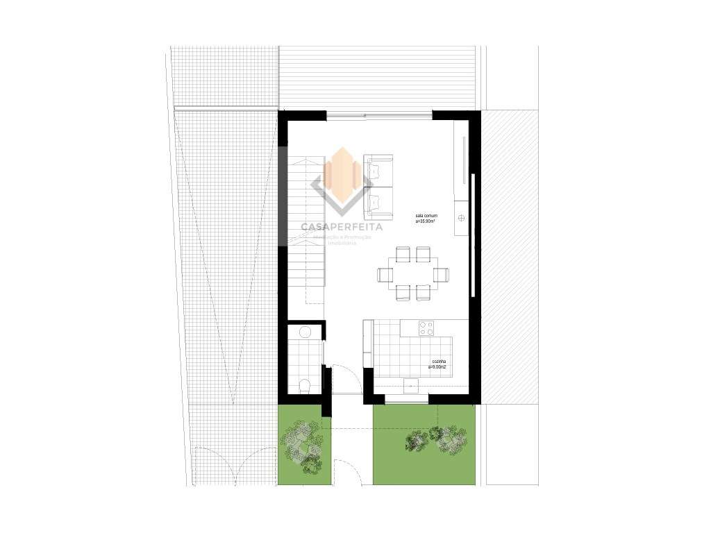Moradias T3 Novas de 3 Frentes com Jardim, Terraços e Varandas - Ca... - Grande imagem: 3/6