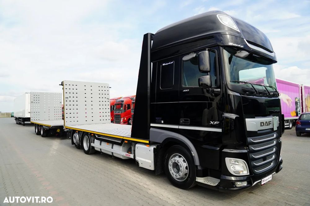 DAF XF 480 / TANDEM CARRIER KIT / 15,6 M / SSC / TRAVERSE / HYDRAULIC RANGE / RADIO CONTROL / WINCH / LIFTING AXLE / PARKING AIR CONDITIONING / WECON - 7