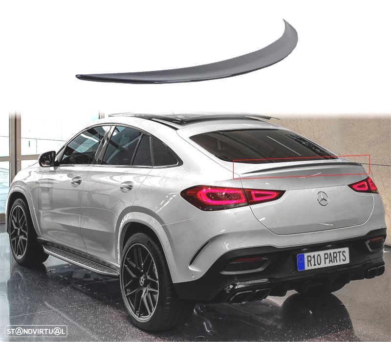 AILERON LIP SPOILER TRASEIRO MERCEDES GLE C167 COUPE 19-23 LOOK AMG PRETO BRILHANTE - 1