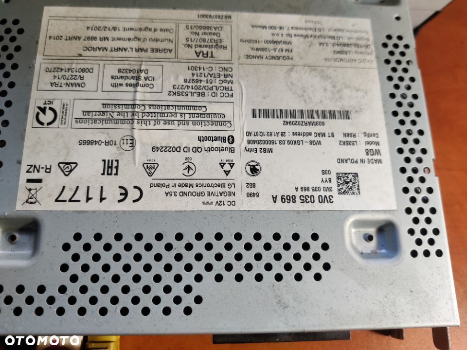 Radio Skoda Superb 3 III Wyświetlacz Swing 3V0035869A - 5