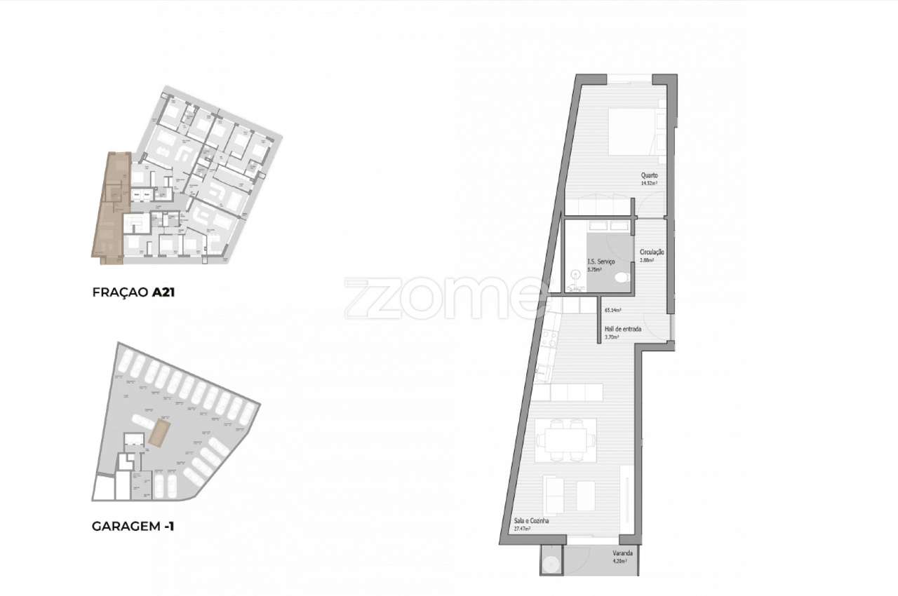 T1 Novo Trofa Premium | Varanda + Garagem | Investimento - Grande imagem: 2/16