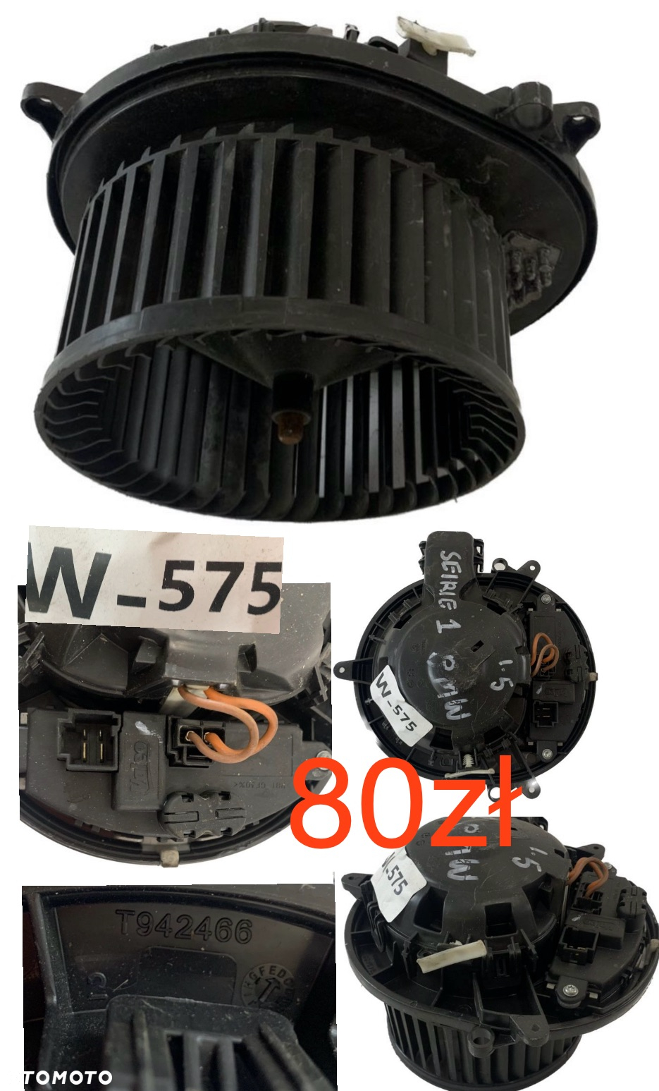 Wentylator dmuchawa nagrzewnicy Opel Adam Corsa D E Fiat Grande Punto Evo Mito VW Sharan Alhambra Galaxy Ford Fiesta Fusion B 01-07r Citroen AX Clio II Mitsubishi Spacestar 12-23r BMW F20 F30 F31 Lancia Dedra Fiat Idea 03-12r Smart Forfour 04-06r  Oryginał - 8