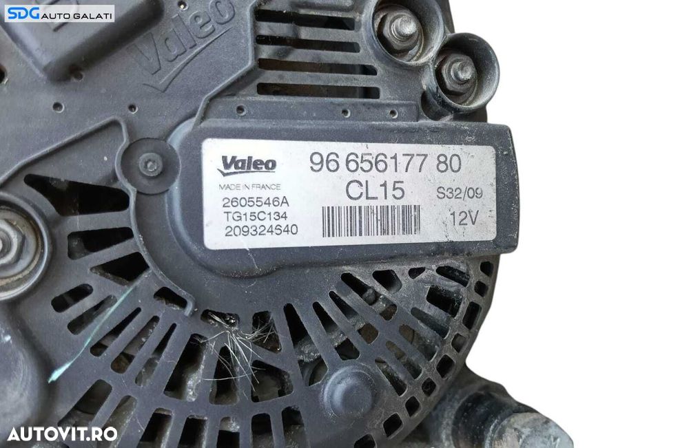 Alternator Valeo 12V Peugeot 307 1.6 HDI 9HV 9HX 9HY 2000 - 2008 Cod 9665617780 2605546A TG15C134 [M8615] - 2