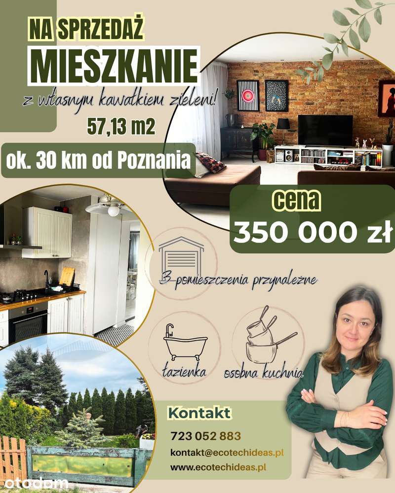 Mieszkanie na sprzedaż, 2 pokoje, 57 m², Otusz