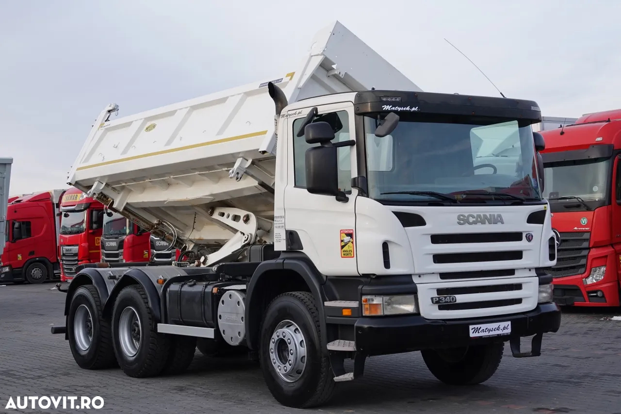Scania P 340 / 6x4 / BASCULANTE / HYDROBURTA / BORDMATIC / MEILLER KIPER / MANUAL / 2010 - 8