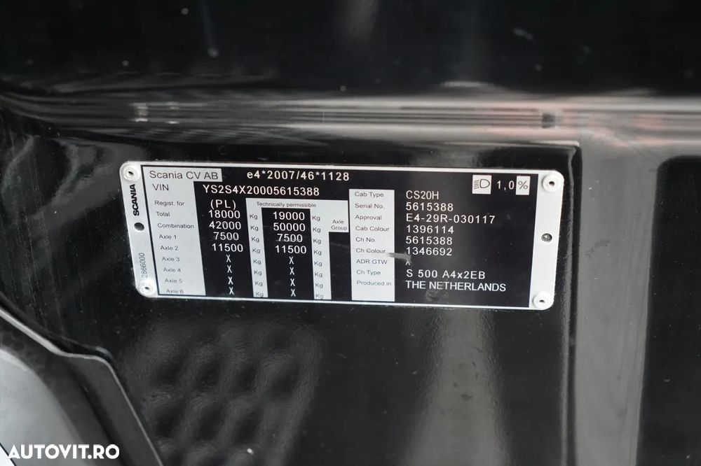 Scania S 500 / MEGA / RETARDER / I-PARK COOL / FULL AIRMATIC / 100% ANVELOPE - 37