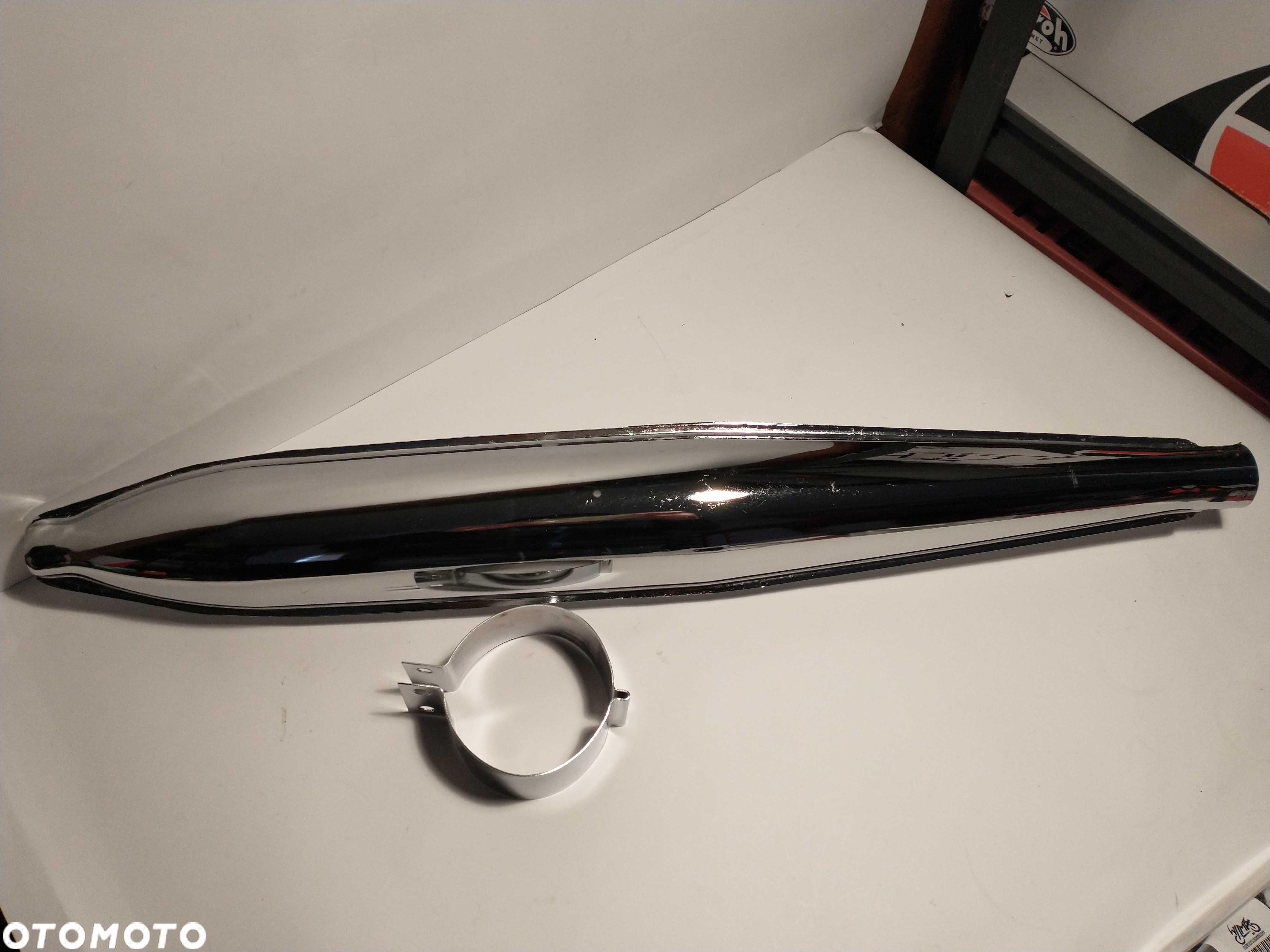 TŁUMIK do WSK 125, nowy wydech chrom z obejmą WSK 125, jaskomotors - 1