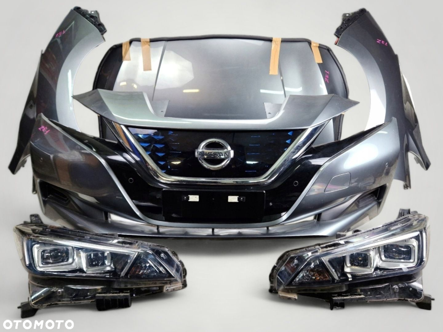 NISSAN LEAF II 2 ZE1 PAS PRZEDNI WZMOCNIENIE CZOŁOWE WENTYLATORY CHŁODNICE - 3