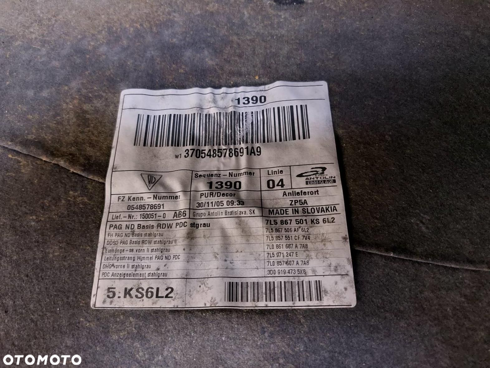 PODSUFITKA PORSCHE CAYENNE I 7L5867506AF - 4