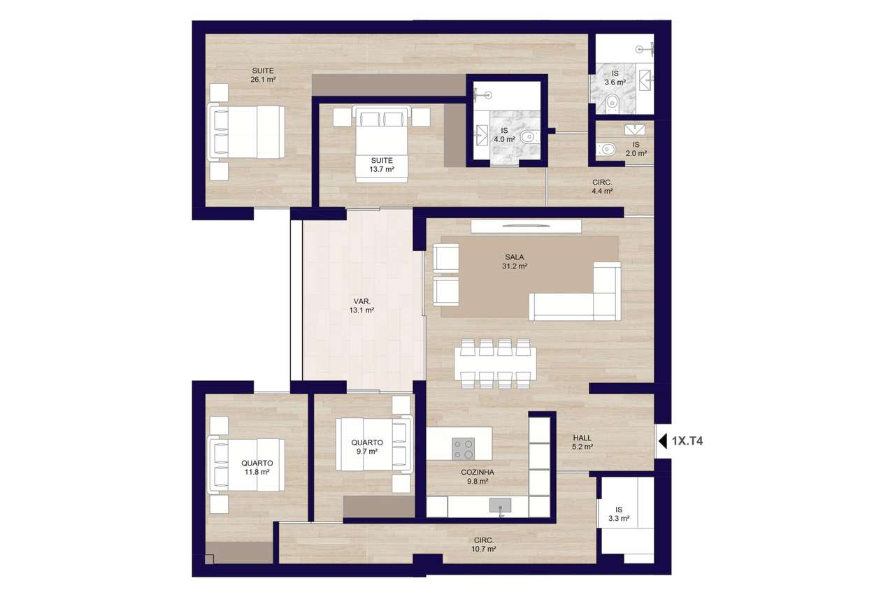 Apartamento T4 Venda em Matosinhos e Leça da Palmeira,Matosinhos - Grande imagem: 3/11