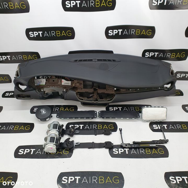 GIULIA DESKA ROZDZIELCZA SKÓRA KONSOLA KOKPIT PULPIT PODUSZKI AIRBAG AIR BAG PASY KIT SET - 1