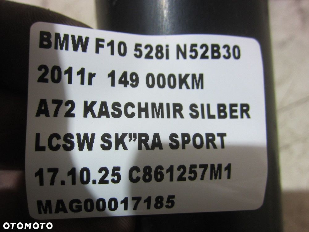 BMW F10 F11 520D 528i AMORTYZATOR LEWY PRZEDNI PRZÓD 31316789363 6789363 - 9