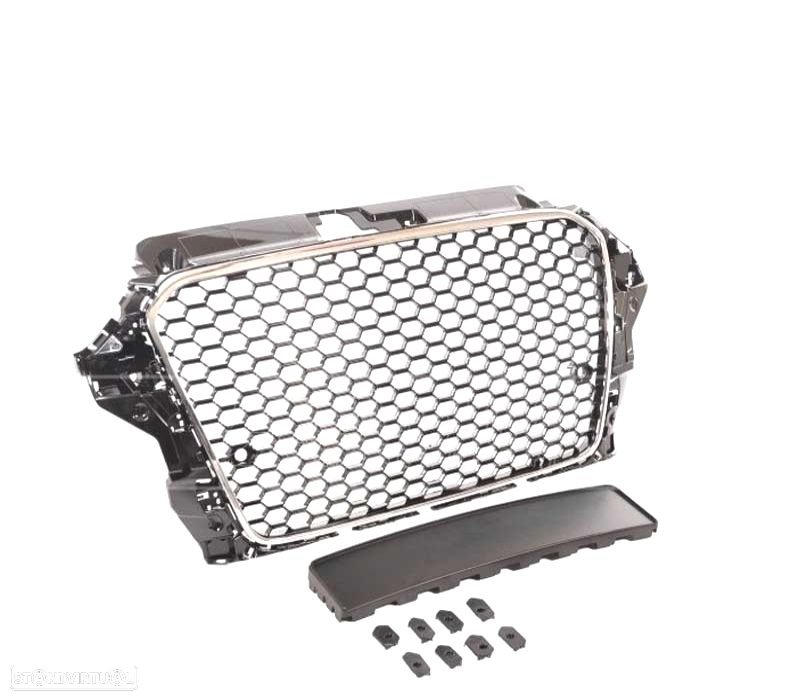 GRELHA AUDI A3 8V 12-16 PRETO CROMADO LOOK RS3 - 2
