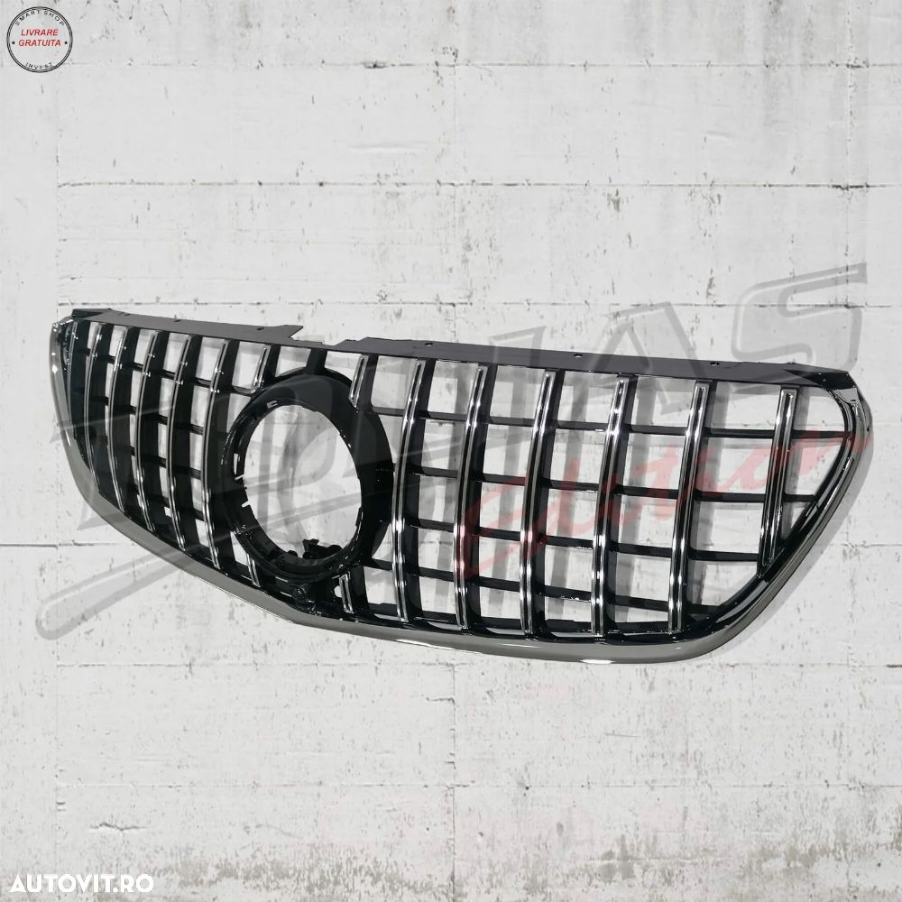 Grila Centrala Mercedes V-Class W447 (2014-03.2019) GT R Panamericana Design Negru- livrare gratuita - 1