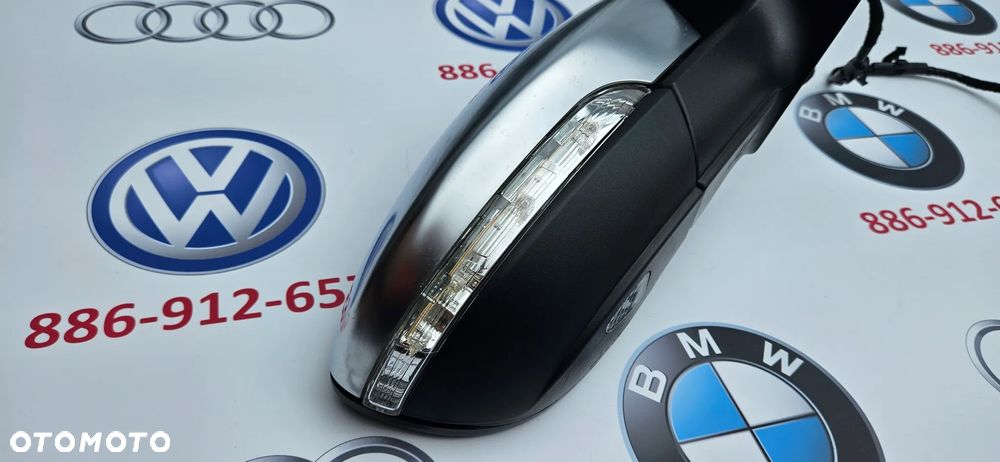 VW SCIROCCO 1K8 LIFT R-LINE Kompletne lusterko prawe Lusterko pasażera 13 KABLI 13 PIN EUROPA - 12