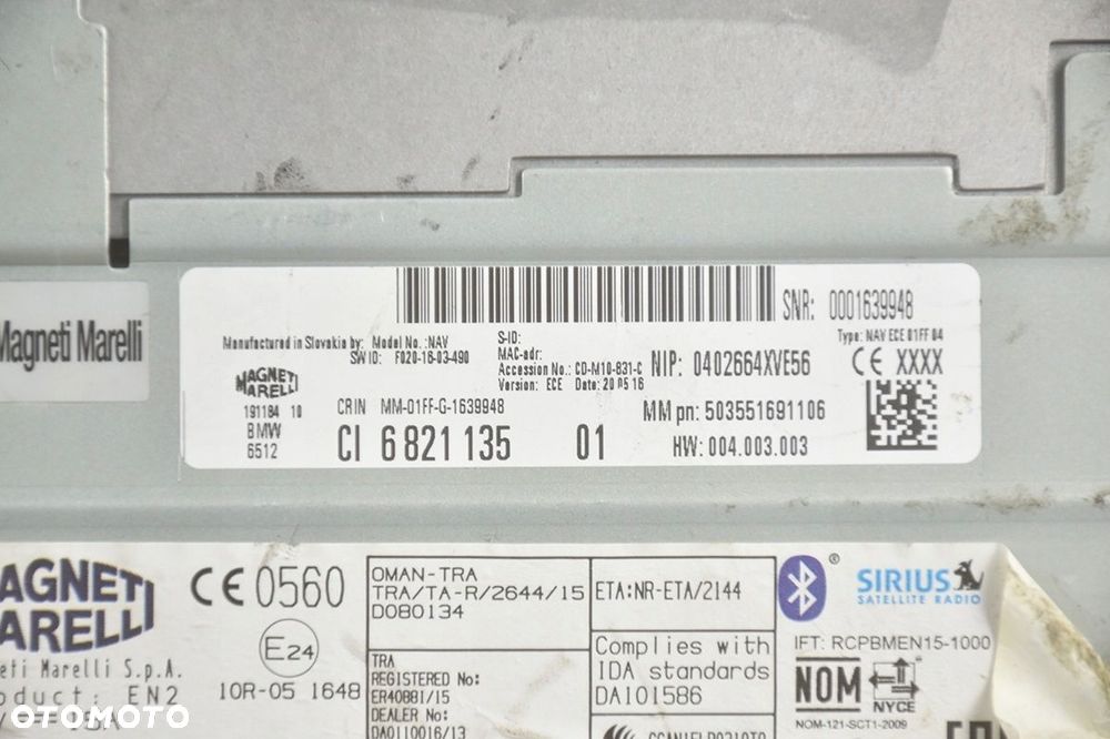 radio czytnik * nawigacji bmw f f10 f11 6821135 - 5