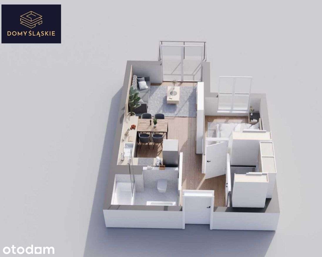 B48 - 2 pokoje + pom.gosp + balkon