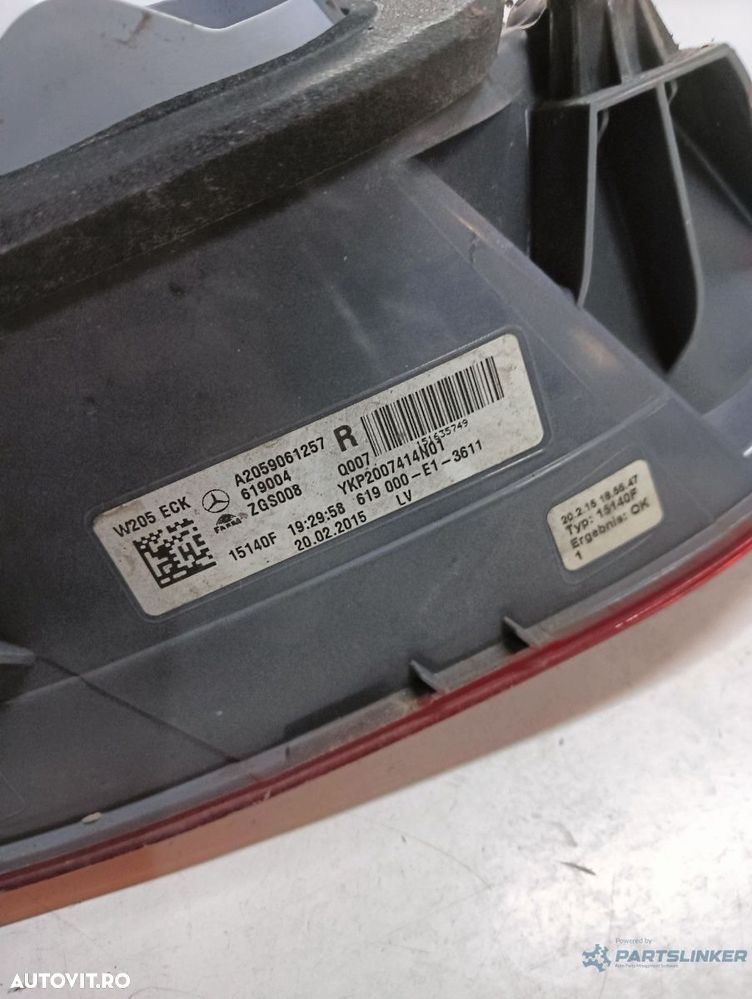 Lampa spate / Stop dreapta spate MERCEDES-BENZ C-CLASS W205 2013 - > A2059061257 - 2