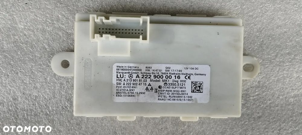 MERCEDES s222 e MODUŁ STEROWNIK KEYLESS GO