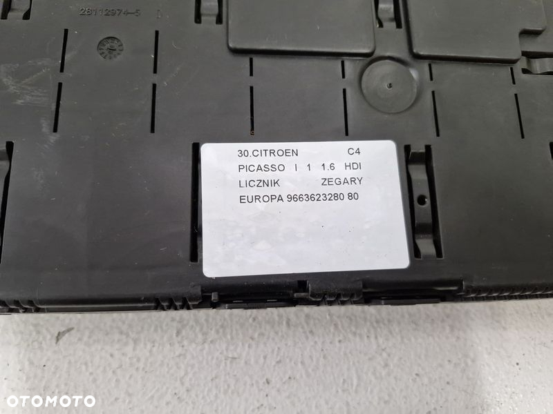 CITROEN C4 PICASSO I 1 1.6 HDI LICZNIK ZEGARY EUROPA 9663623280 - 6