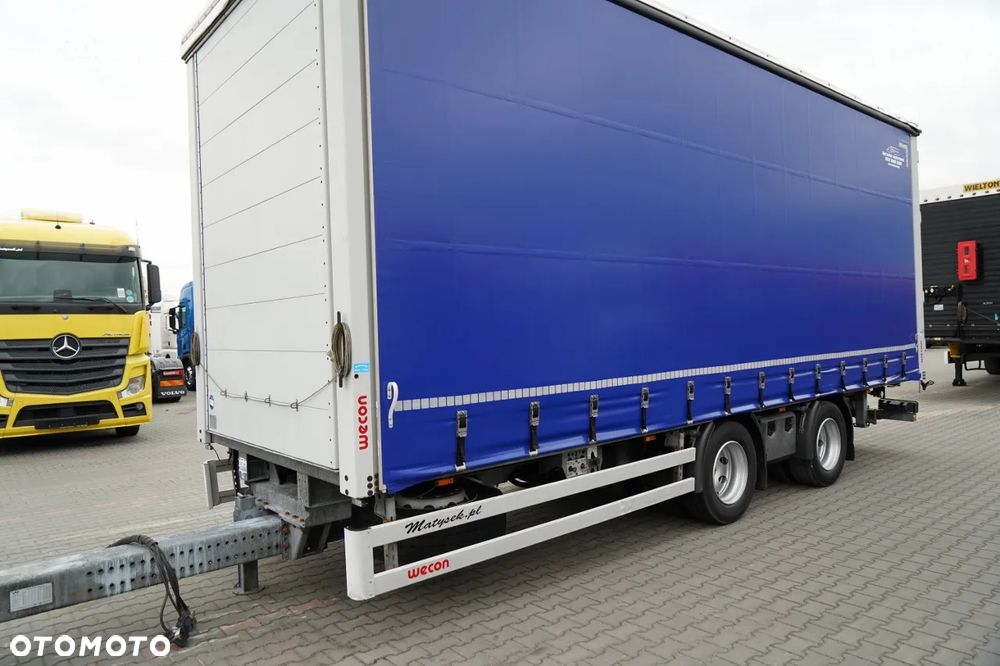 Wecon PRZYCZEPA - 7,7 M / OŚ PODNOSZONA / DACH PODNOSZONY / ZAWIESIE DO WÓZKA / SAF - 10