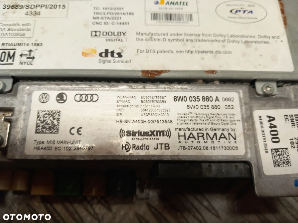 AUDI A4 B9 CZYTNIK SD MMI SIM 8W0035880A - 5
