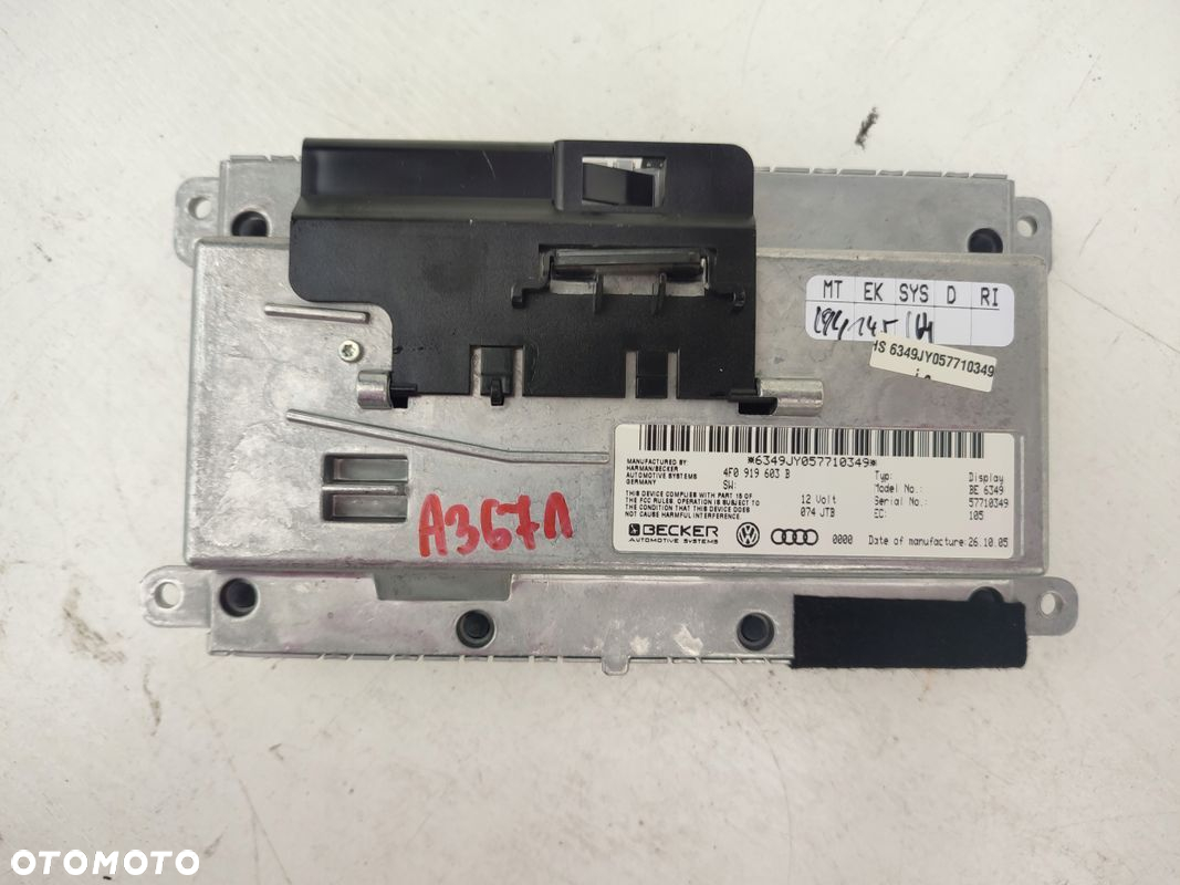 Wyświetlacz radia nawigacji MMI AUDI A6 C6 4F0919603B - 2