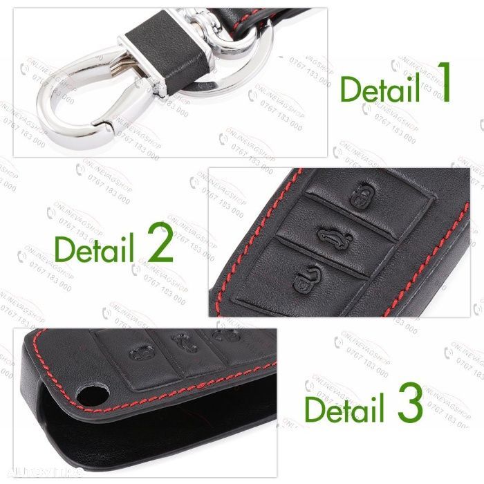 Husa piele pentru cheie Golf 7,Seat Leon, Ibiza Skoda Octavia 3 - 2