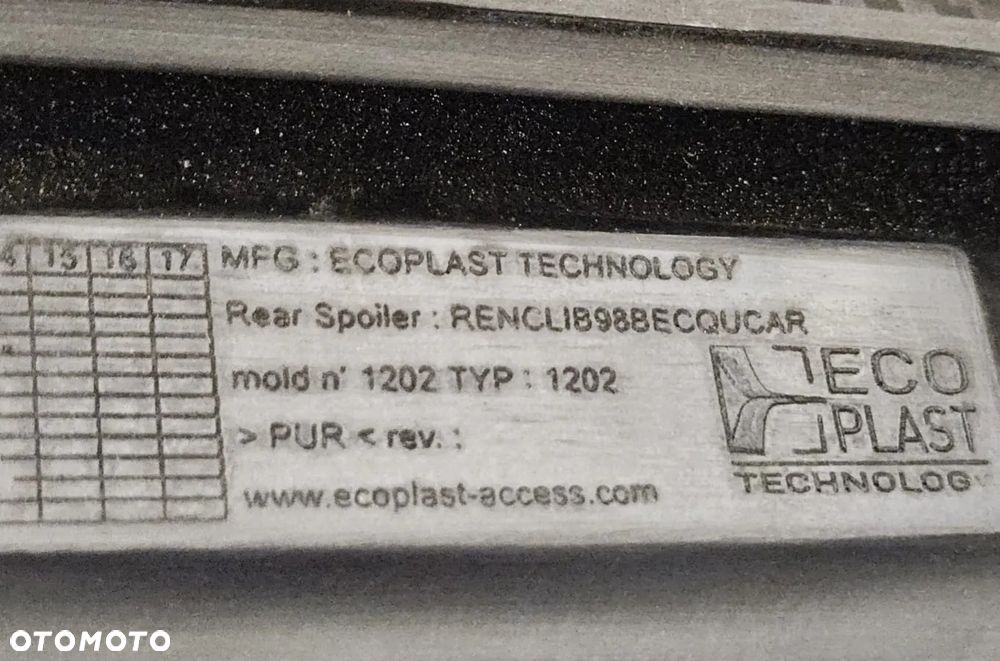 Spoiler lotka klapy tył Renault Clio IV  GT  Body Bodykit Carbon Karbon - 3