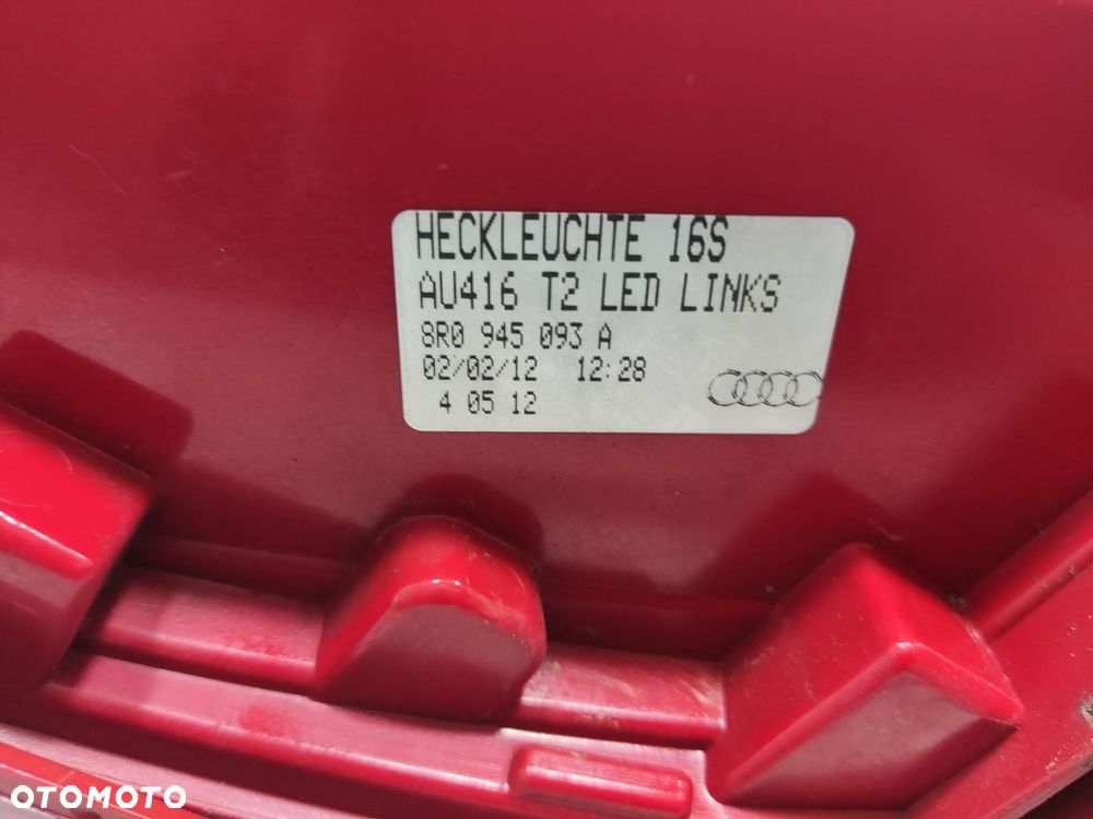 LAMPA LEWA LEWY TYŁ TYLNA LED AUDI Q5 I 8R 2008-2012 8R0945093A EUROPA - 8