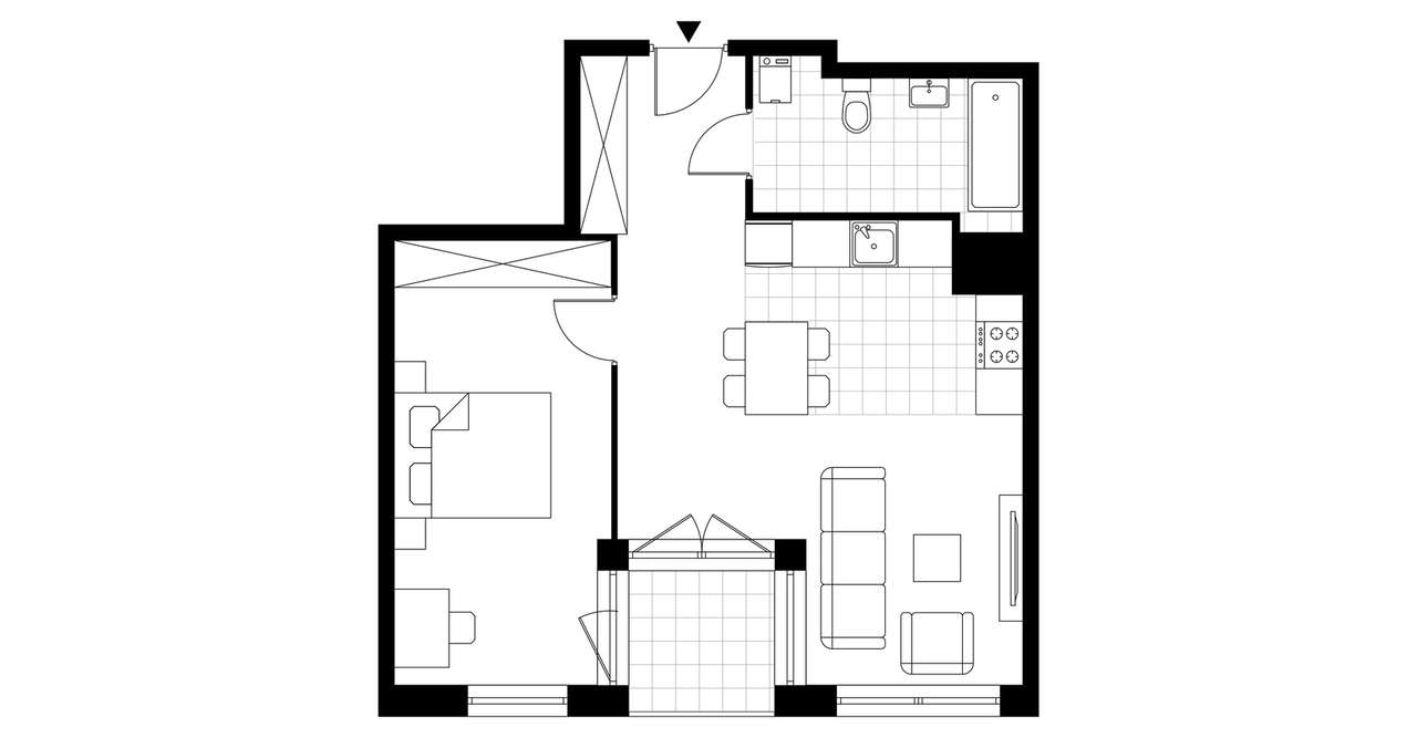 2-pokojowe mieszkanie 52m2 + loggia - Pełny obrazek: 4/13