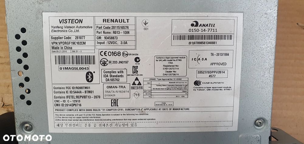 Radio radioodtwarzacz oryginał Opel Vivaro B Trafic III 281151657R 93458873 - 5