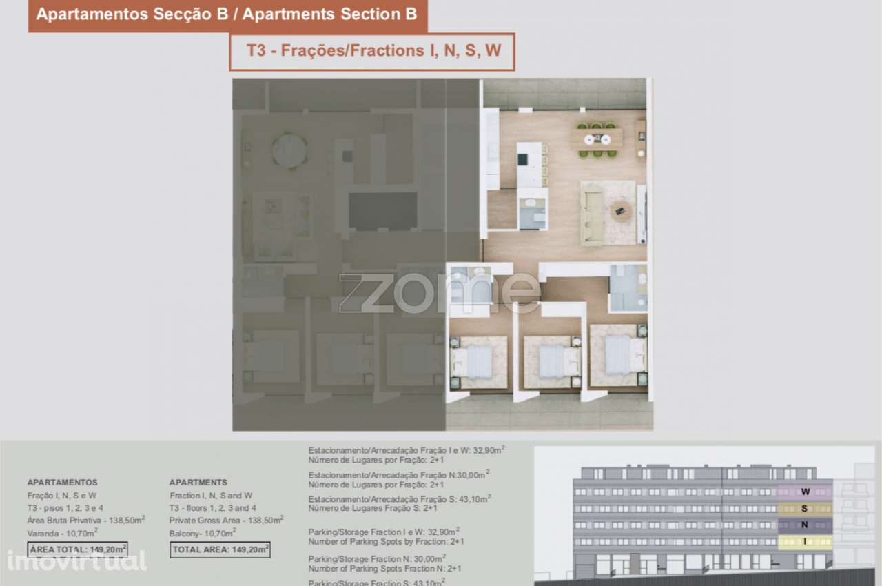 Apartamento T3 em Construção, no centro de Felgueiras - Grande imagem: 4/17
