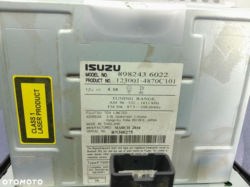 ISUZU D-MAX II 2 LIFT 17- RADIO CD BLUETOOTH MP3 8982436022 - 8