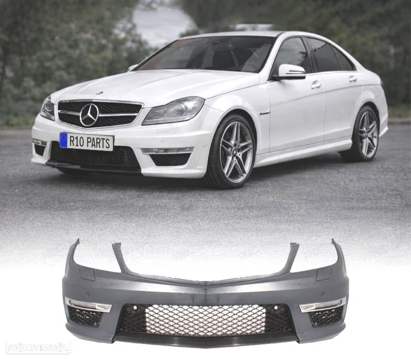 PÁRA-CHOQUES FRONTAL MERCEDES CLASE C W204 11-14 LOOK AMG C63 PDC - 1