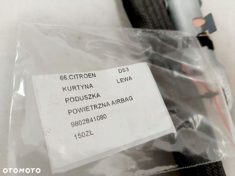 citroen ds3 kurtyna lewa poduszka powietrzna airbag 9802841080 - 8