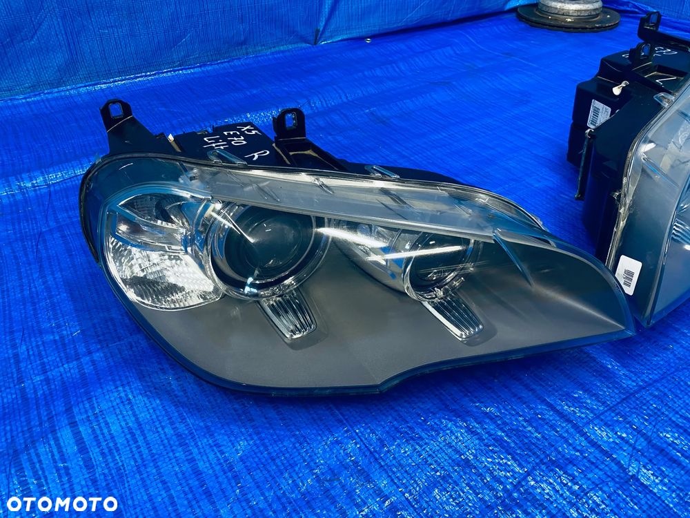 REFLEKTOR LAMPA LEWA PRAWA LEWY PRAWY PRZÓD PRZEDNIA XENON KSENON BI-XENON NIESKRĘTNY LCI BMW X5 E70 LIFT 11R ; 7240787 7240788 63117240787 63117240788 ORYGINAŁ EUROPA - 5