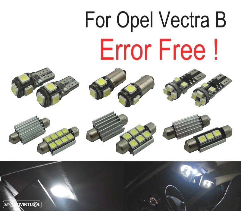 KIT 12 LÂMPADAS LED INTERIOR OPEL VECTRA B VAUXHALL HATCHBACK 95-02 - 1