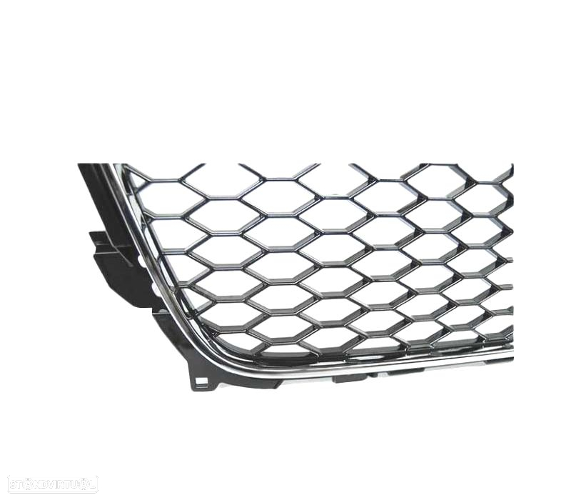 GRELHA FRONTAL AUDI A4 B8 11-15 CROMADA PRETO LOOK RS - 2