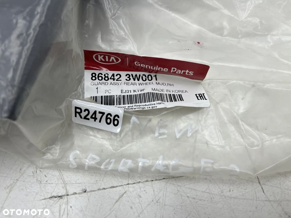 Chlapacze Kia Sportage 3 III 10-15r. PRAWA tylna osłona błotnika NOWE orginalne 868423w001 - 7