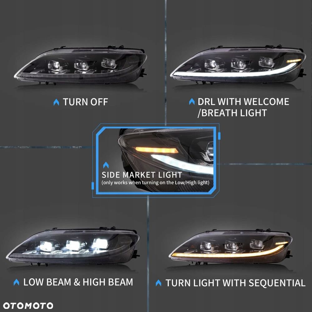 Reflektory Lampy kpl Vland Full Led Neon Tuning Mazda 6 I gg gy 2002-2007 - 10