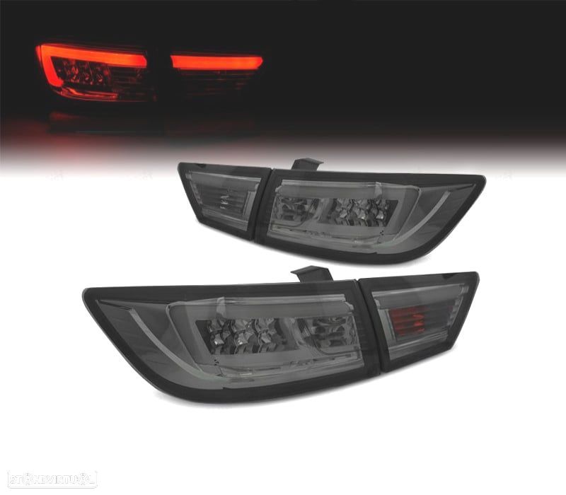 FAROLINS TRASEIROS PARA RENAULT CLIO 4 13-16 LIGHT BAR FUNDO CROMADO FUMADO - 1