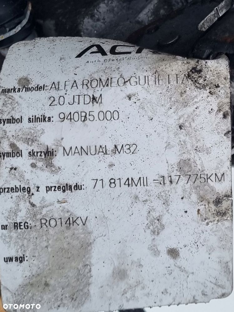 Alfa Romeo Giulietta 2.0 JTDM MANUALNA SKRZYNIA BIEGÓW manual M32 - 5