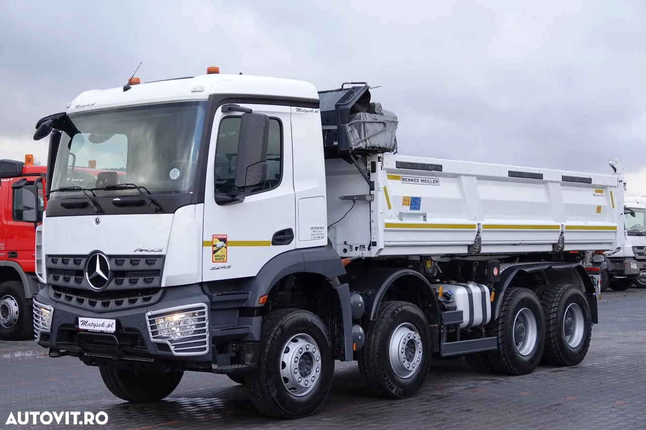 Mercedes-Benz AROCS 3243 / 8x4 / CAMION BASCULANTE + HYDROBOARD / BORDMATIC / MEILLER KIPPER / EURO 6 / ANVELOPE 100% / 50.000 km. - 9